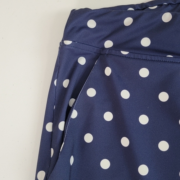 Lands' End Navy Deep Sea Polka Dot‎ Swim Cover Up/Casual Pants Sz L (14-16) - Picture 5 of 8